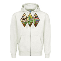 Cactus Serape Cowhide Zipper Hoodie | Teevron