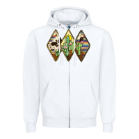 White cactus serape cowhide Zipper Hoodie - JahusDesignShop