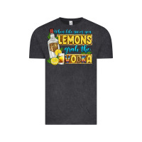 Vintage Black when life gives you lemons grab the vodka Vintage Tee - Zillion Design Studio