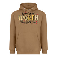 Toasted Coconut know your worth Heavyweight Hoodie - MaliasSmallBusiness