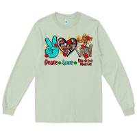 Matcha peace love dia de los muertos Long Sleeve Tee - AdoDesignShop