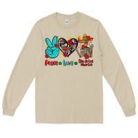 Mushroom peace love dia de los muertos Long Sleeve Tee - AdoDesignShop