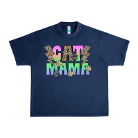 Navy cat mama Urban Heavy Tee - CowhideDigitalArt
