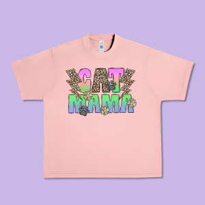 Cat Mama Urban Heavy Tee Designed By Cowhidedigitalart