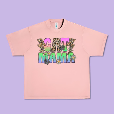 Cat Mama Urban Heavy Tee Designed By Cowhidedigitalart