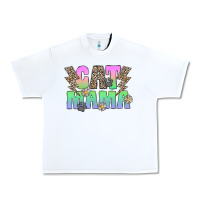 White cat mama Urban Heavy Tee - CowhideDigitalArt