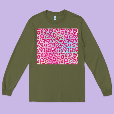 Pink Leopard Glitter Long Sleeve Tee Designed By Jahusdesignshop
