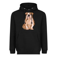 Black bulldog Heavyweight Hoodie - MaliasSmallBusiness