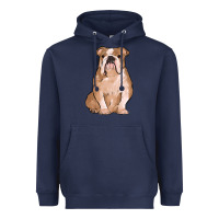 Navy bulldog Heavyweight Hoodie - MaliasSmallBusiness