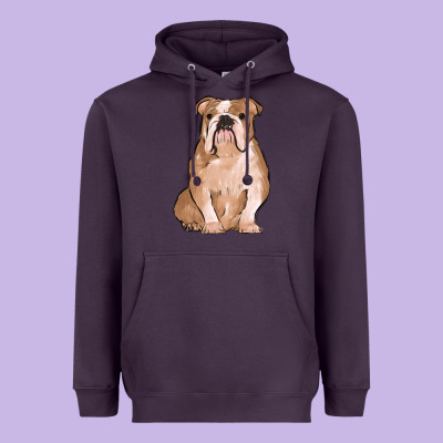 Bulldog Heavyweight Hoodie Designed By Maliassmallbusiness