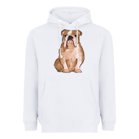 White bulldog Heavyweight Hoodie - MaliasSmallBusiness