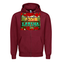 Burgundy latina tumbler Zipper Hoodie - BundleAndBundleShop