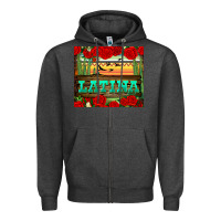 Charcoal Heather latina tumbler Zipper Hoodie - BundleAndBundleShop