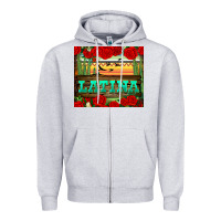 Heather Grey latina tumbler Zipper Hoodie - BundleAndBundleShop