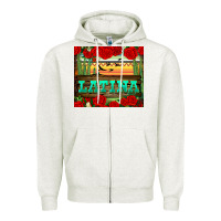 Oatmeal Heather latina tumbler Zipper Hoodie - BundleAndBundleShop