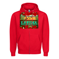 Red latina tumbler Zipper Hoodie - BundleAndBundleShop
