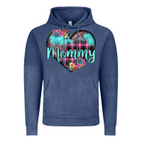 Vintage Denim mommy leopard turquoise heart Vintage Hoodie - JahusDesignShop