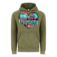 Vintage Olive mommy leopard turquoise heart Vintage Hoodie - JahusDesignShop