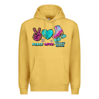 Antique Gold peace love roller skate Premium Hoodie - BundleAndBundleShop