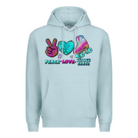 Blue Mist peace love roller skate Premium Hoodie - BundleAndBundleShop