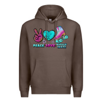 Coffee peace love roller skate Premium Hoodie - BundleAndBundleShop
