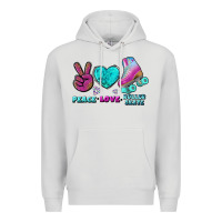 Dove Grey peace love roller skate Premium Hoodie - BundleAndBundleShop