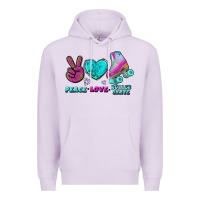 Lilac peace love roller skate Premium Hoodie - BundleAndBundleShop