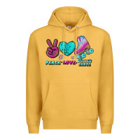 Mustard peace love roller skate Premium Hoodie - BundleAndBundleShop