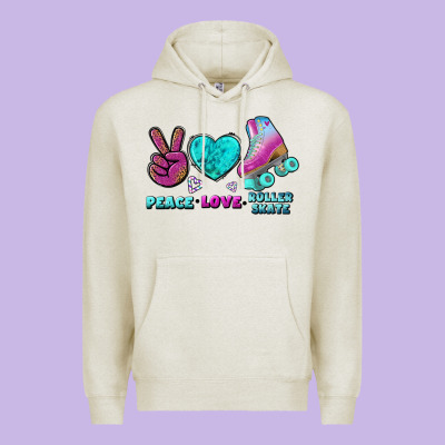 Peace Love Roller Skate Premium Hoodie Designed By Bundleandbundleshop