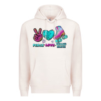 Pale Pink peace love roller skate Premium Hoodie - BundleAndBundleShop