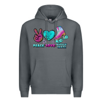 Rock peace love roller skate Premium Hoodie - BundleAndBundleShop