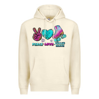 Sandshell peace love roller skate Premium Hoodie - BundleAndBundleShop
