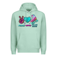 Seafoam peace love roller skate Premium Hoodie - BundleAndBundleShop