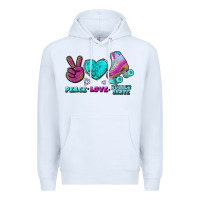 White peace love roller skate Premium Hoodie - BundleAndBundleShop