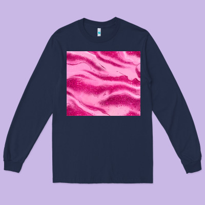 Pink Glitter Long Sleeve Tee Designed By Jahusdesignshop