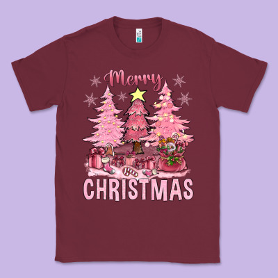 Pink Merry Christmas Bbs Classic Tee Designed By Bundleandbundleshop
