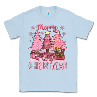 Dusty Blue pink merry christmas bbs Classic Tee - BundleAndBundleShop