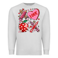 Dove Grey valentine xoxo teacher Premium Sweatshirt - MaliasSmallBusiness