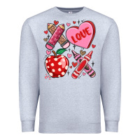 Heather Grey valentine xoxo teacher Premium Sweatshirt - MaliasSmallBusiness
