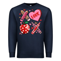 Navy valentine xoxo teacher Premium Sweatshirt - MaliasSmallBusiness