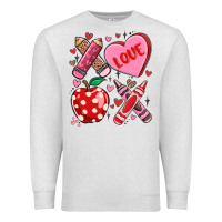 Oatmeal Heather valentine xoxo teacher Premium Sweatshirt - MaliasSmallBusiness
