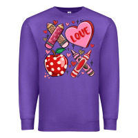 Purple valentine xoxo teacher Premium Sweatshirt - MaliasSmallBusiness
