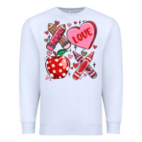 White valentine xoxo teacher Premium Sweatshirt - MaliasSmallBusiness