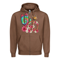 Chestnut cactus peace sign flowers and butterflys Zipper Hoodie - Artiststas
