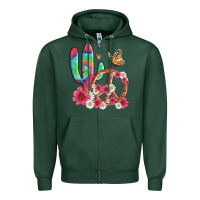 Cactus Peace Sign Flowers And Butterflys Zipper Hoodie | Teevron