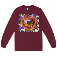 Burgundy halloween heart Long Sleeve Tee - AdoDesignShop