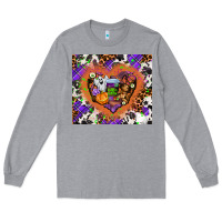 Heather Grey halloween heart Long Sleeve Tee - AdoDesignShop