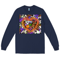 Navy halloween heart Long Sleeve Tee - AdoDesignShop