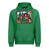 Emerald western barn with farm animals Urban Hoodie - RanaPortraitStore