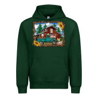 Forest Green western barn with farm animals Urban Hoodie - RanaPortraitStore